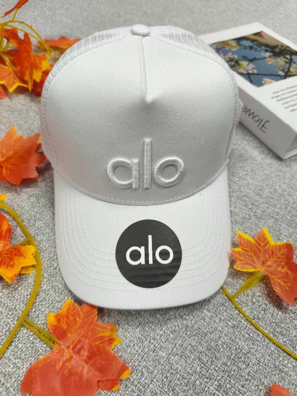 Unisex Alo Yoga District Trucker White Hat Athleisure Tennis Sporty Cap🍁🤍